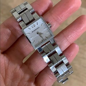 Burberry sterling silver watch